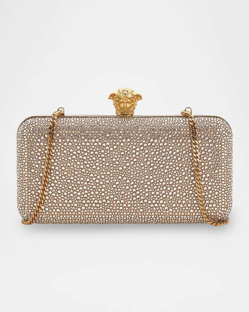 Crystal-Embellished Medusa Clutch Bag